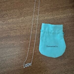 Tiffany & Co. Paloma Picasso Graffiti Diamond White 14k Gold Love Necklace EUC